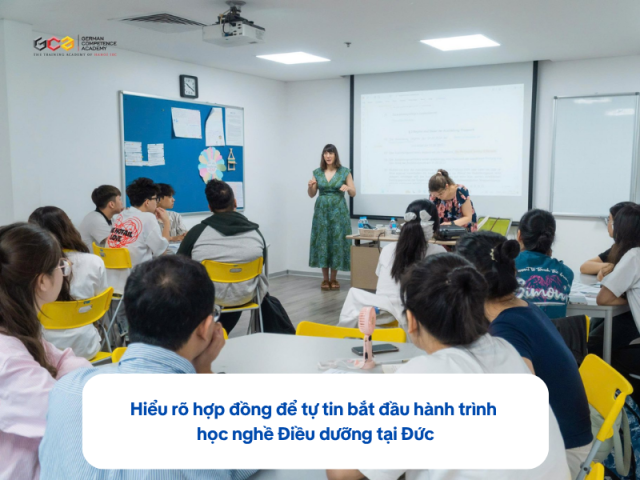 Học viên GCA – Hanoi IEC được hướng dẫn hợp đồng trước hành trình sang Đức